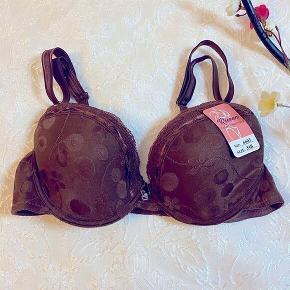 💥Queen lace push up Bra with elegant embroidery - Picture 1 of 10